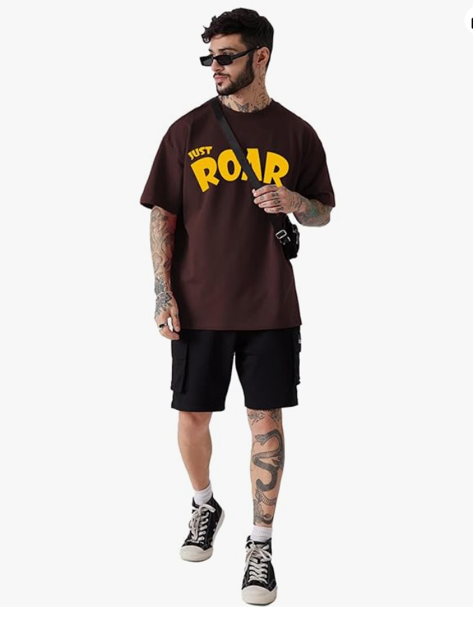 ROAR Oversized T-Shirt – Brown